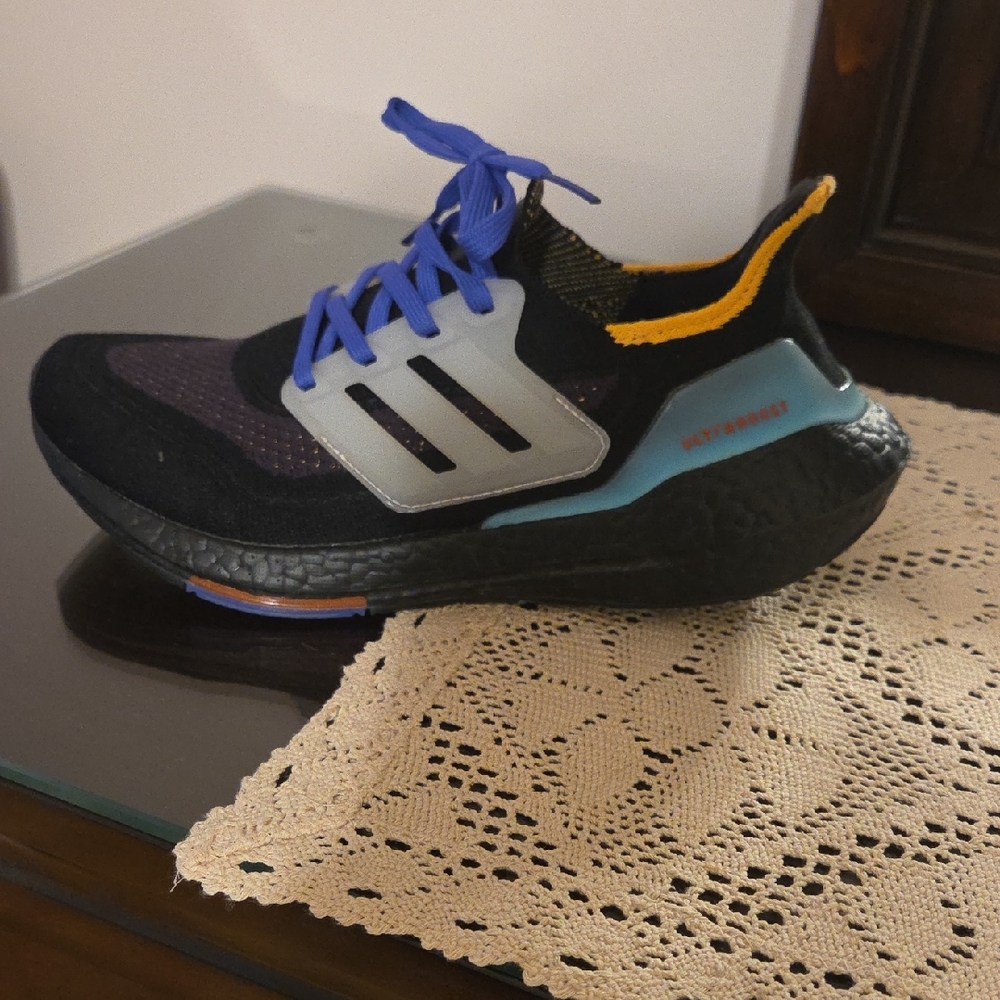 Adidas Kids Black and Blue Sneakers